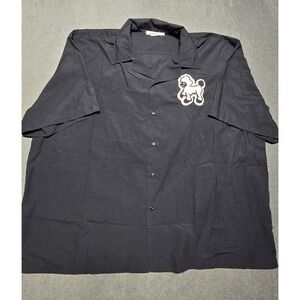 Cruisin USA Bowling Shirt XXL Pink Poodle Patch Black‎ Camp Collar Top